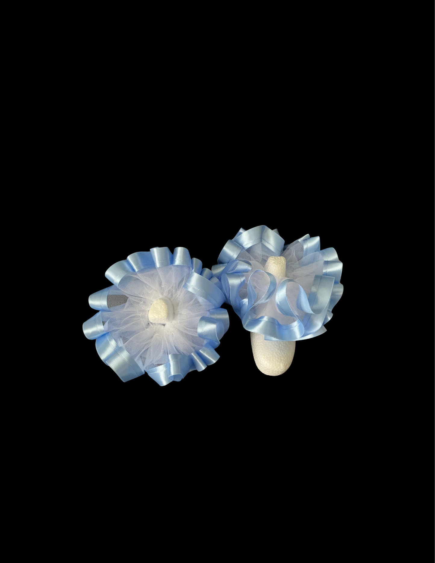 Casey-Baby Blue and White Sockless Tutu Anklets