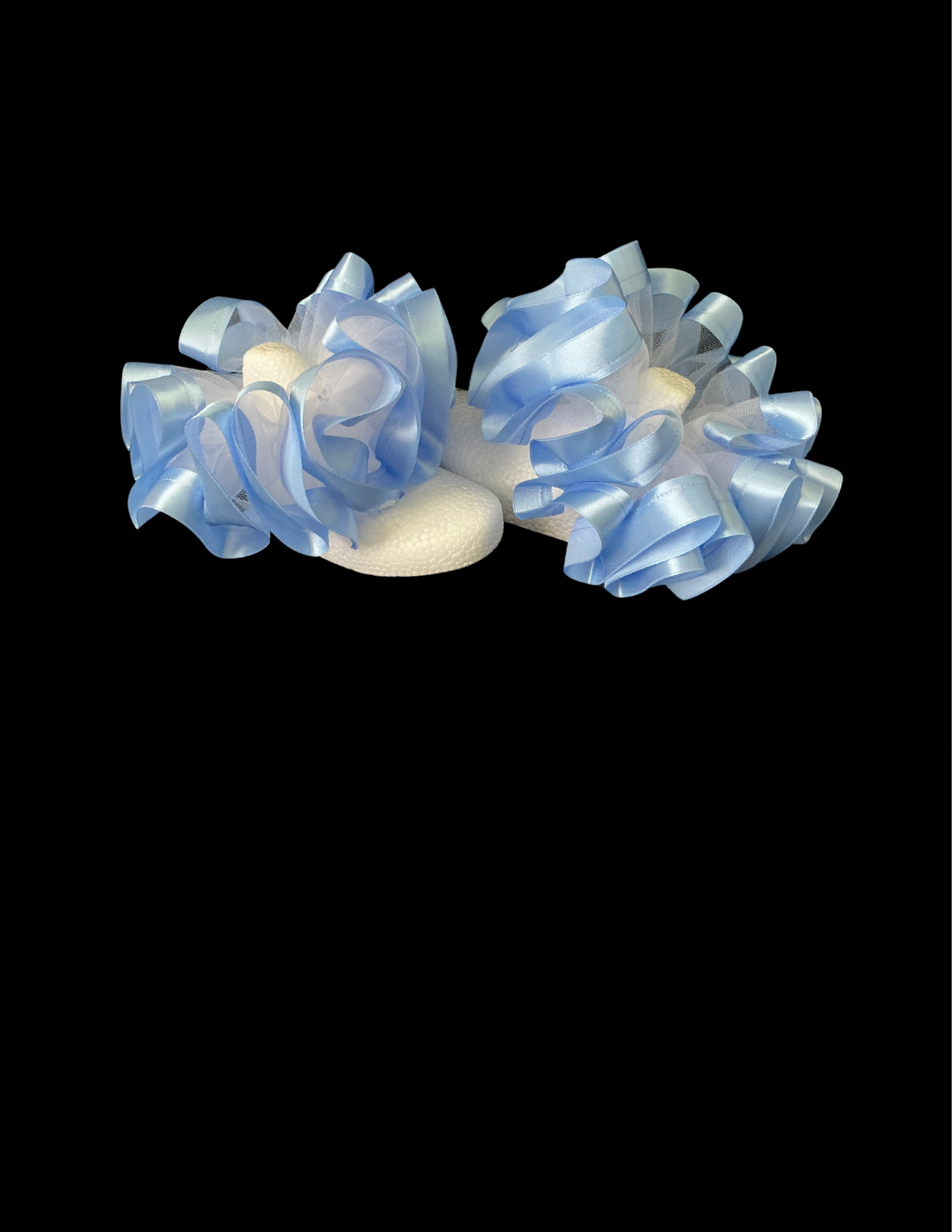 Casey-Baby Blue and White Sockless Tutu Anklets