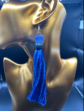 Indigo Tassel Earrings